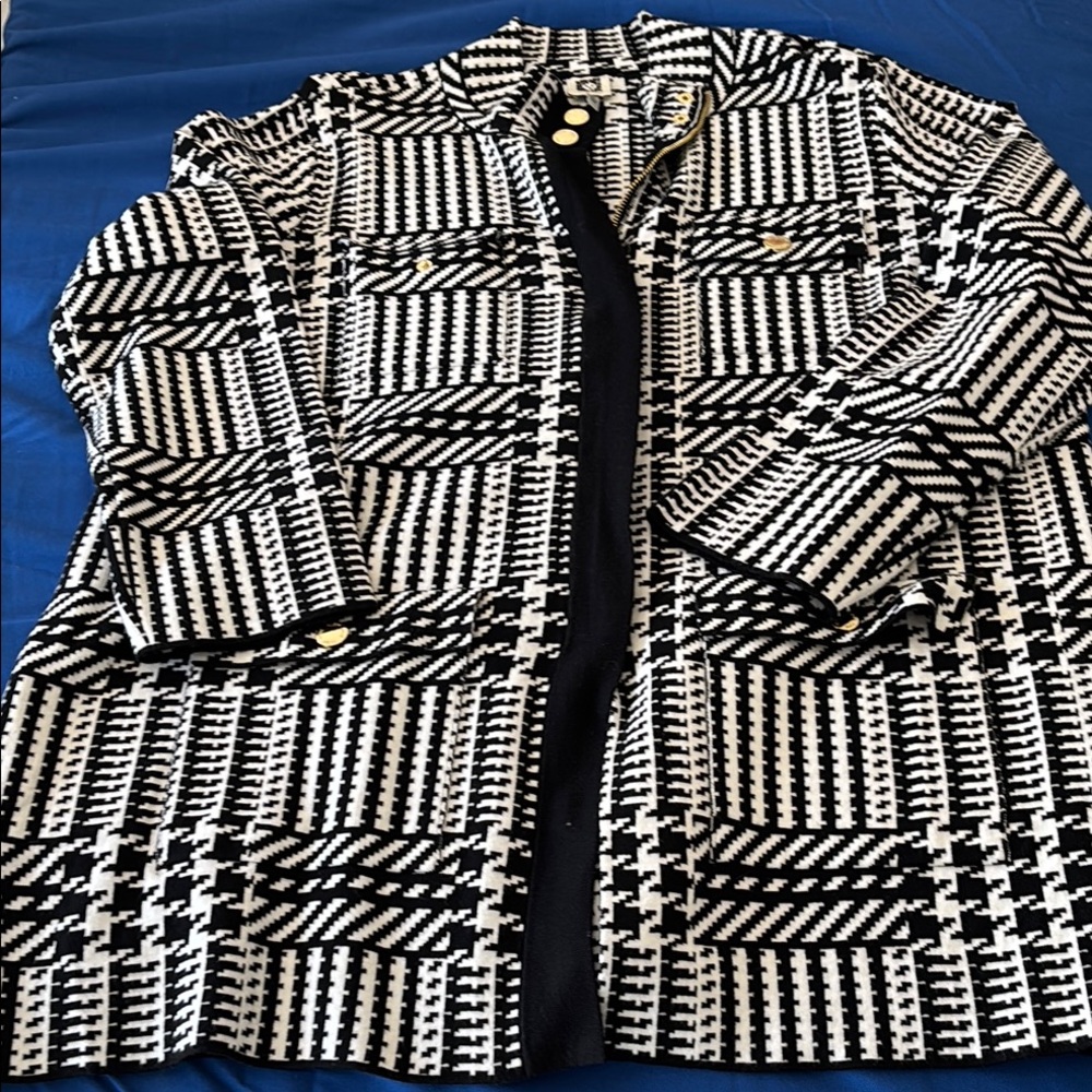 Stylish Black and White Women's Coat